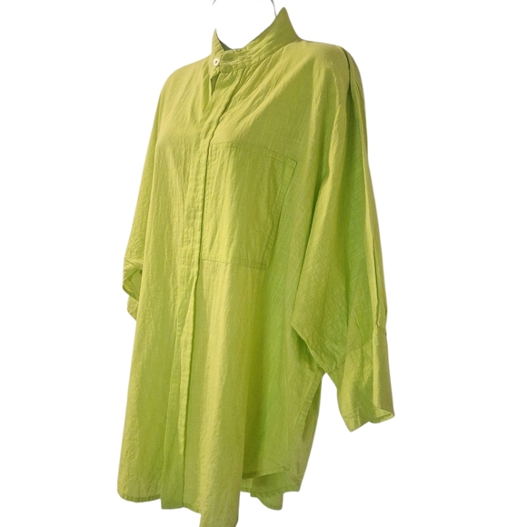 Dilemma Dhruv Shroff lime green oversize tunic top organic cotton OS - Picture 4 of 8